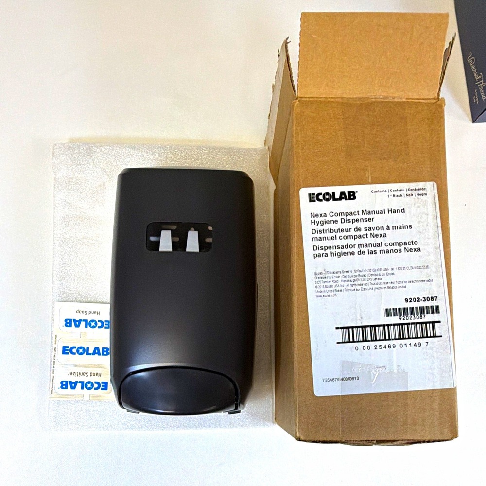 Ecolab Nexa Compact Manual Hand Hygiene Dispenser Black MPN 9202-3087